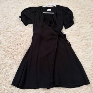 Aritzia Sunday Best Coronation Black Dress Black with ties